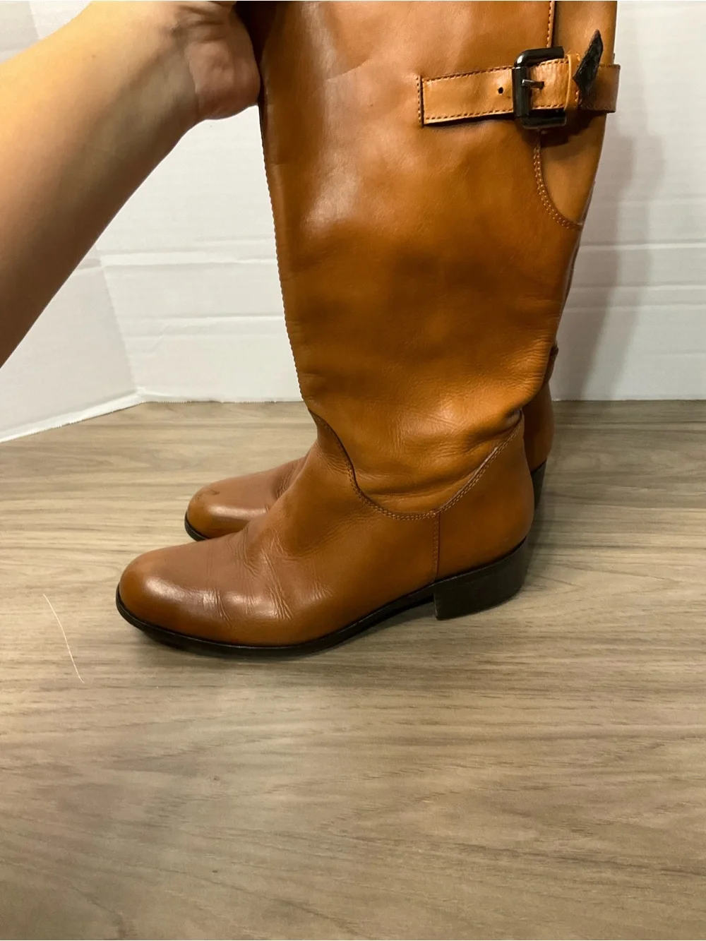 Sesto Meucci Tall Leather Over-the-Knee Boots in Cognac Brown